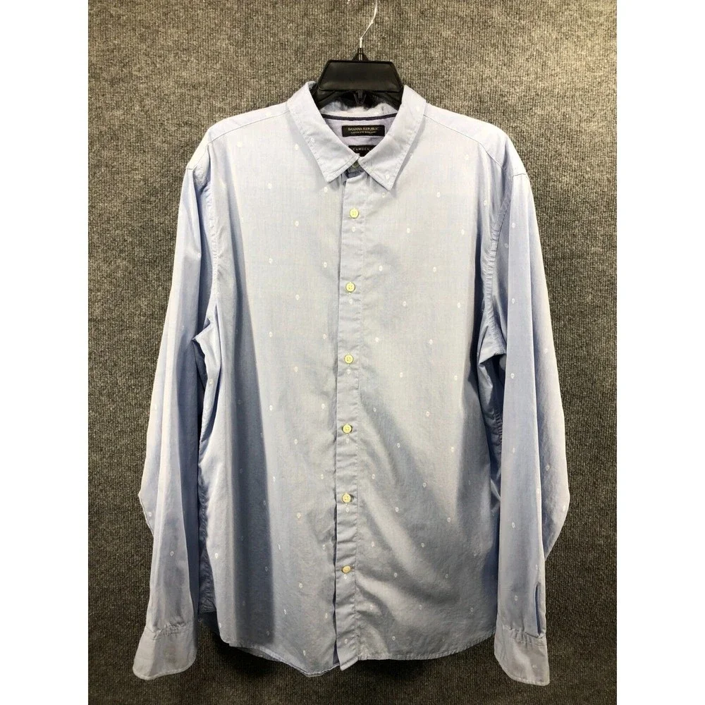 BANANA REPUBLIC Camden‎ Fit Shirt Men's XL Custom 078 Wash Short Sleeve Button